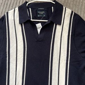 Abercrombie & Fitch Striped Buttonless Polo